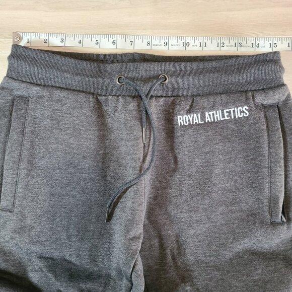 NWT Royal Athletics Grey Fleece Joggers | Zip Ankles Size Small Sweatpants - Picture 6 of 8